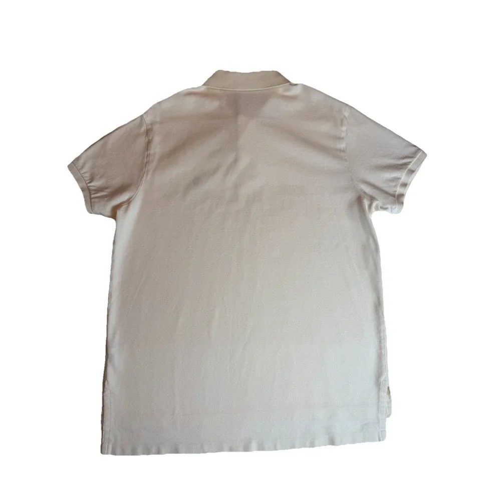 Polo Ralph Lauren Cream Polo Shirt Sz XL Custom Fit Mens Casual Preppy Golf Y2K
